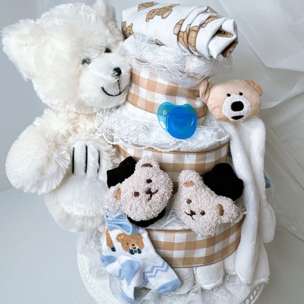 Teddy Bear Boy Diaper Cake, Baby Shower Gift